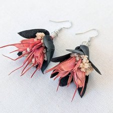 Kolczyki kwiaty różowy dzwonek z naturalnych roślin i kwiatów