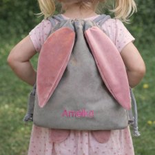 Worek z imieniem do przedszkola uszy zając