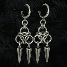 Kolczyki chainmaille z kolcami gothic punk cyber goth industrial