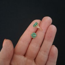 Delikatne Zielone Kolczyki Sztyfty - Awenturyn