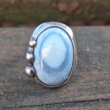 Opal niebieski - pierścionek regulowany