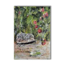 Obraz ręcznie malowany "'Jeż i truskawki"