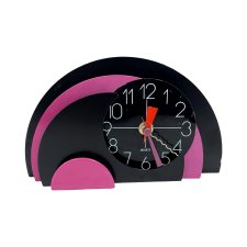 Zegar Kominkowy Memphis Style — Lata 80., Postmodernizm, Czarno-Różowy