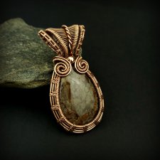 Wisiorek z obsydianem wire wrapping