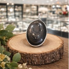 Wisiorek srebrny 925 z naturalnym kamieniem hiperstein