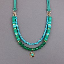 Naszyjnik zielono turkusowy