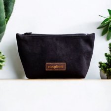 Czarna kosmetyczka MIDI z nubuku