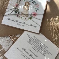 Kartka komunijna personalizowana pamiątka komunii z życzeniami