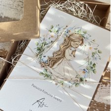 Kartka komunijna A5 personalizowana pamiątka komunii z życzeniami