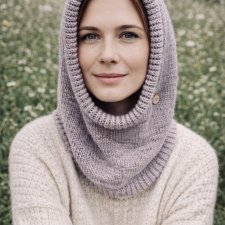 Ręcznie robiona balaclava kapturokomin czapka bawełna i alpaka