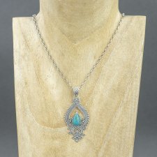 Srebrny wisiorek z turkusem