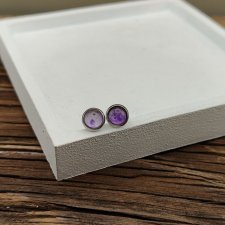 Kolczyki sztyfty Fioletowa Mgławica