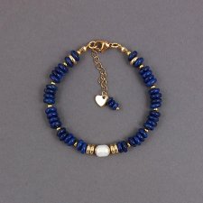 Bransoletka z lapis lazuli z perłą