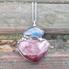 Mokait i labradoryt - wisiorek