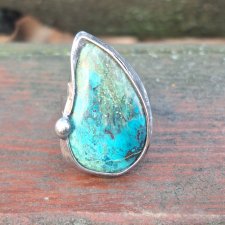 Chryzokola z azurytem - pierścionek regulowany