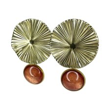 Kolczyki w odcieniu perłowej miedzi z rozetą e58/49