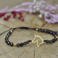 Koń / Konie - bransoletka z koniem, srebro pozłacane 925