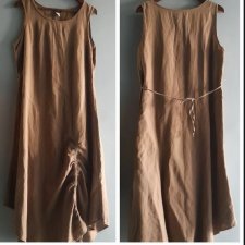 Lniana długa sukienka