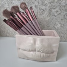 Pojemnik dekoracyjny USTA - beżowy marmurkowy