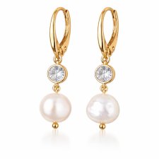 kolczyki CRYSTAL PEARLS srebro złocone 24K