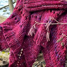 Komplet czapka i chusta na drutach