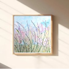 Akwarela 23x23cm. Kolorowa łąka