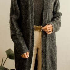 Wełniano-moherowy kardigan M