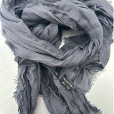 MASSIMO DUTTI MADE IN ITALY bardzo duży  - lniany naturalny szal lniany 130 x 185