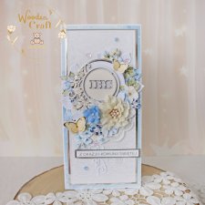 Kartka komunijna, Pamiątka Pierwszej Komunii, prezent "Sapphire2" GOTOWA