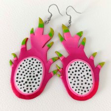 Duże Neonowe Kolczyki Smoczy Owoc