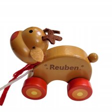 REUBEN renifer drewniana zabawka na sznurku