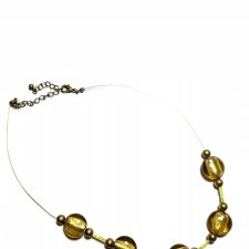 Delikatny NASZYJNIK oliwkowe  pastylki  na żyłce