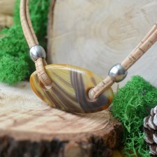 naszyjnik z korka i agatu HONEY II