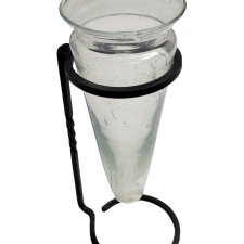 Szklany wazon decor w metalowym stojaku