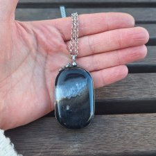 Czarny agat - wisiorek