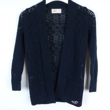 Hollister granatowy ażurowy sweter narzutka / XS