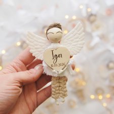 Podziękowanie dla gości - aniołek chłopiec | Zawieszka lub magnes