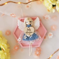 Zawieszka do samochodu Aniołek - Jedź ostrożnie - niebieski | Do auta