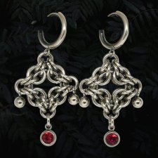 Kolczyki chainmaille cyrkonie – stal chirurgiczna vampire dark romance