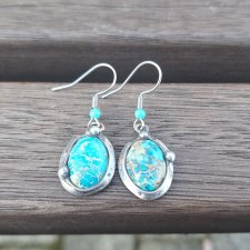 Niebieskie jaspisy - kolczyki