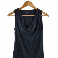 MINIMUM bluzka dekolt waterfall pagony koraliki  34 XS