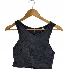 H&M crop top ekoskóra podszewka zip 34 XS