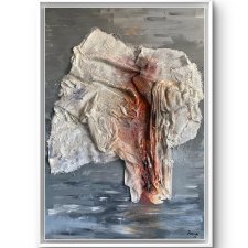 Struktury - Żródło (Structures – Source 75x110) - oryginalny obraz strukturalny na płótnie, abstrakcja, textured painting, abstract canvas wall