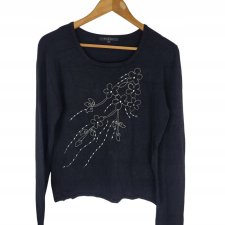 TIPPY haftowany sweter damski kwiaty 38 M