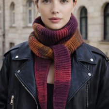 Ręcznie robiony duży ciepły miękki szalik komin Sophie vegan