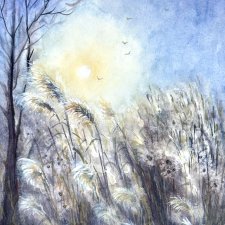 Zima się skończyła 30/42cm. Original Akwarela A3