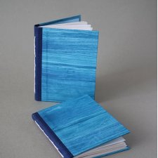 Notes z lnianym grzbietem - niebieski morski - w 100% ręcznie wykonany - szkicownik notatnik