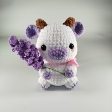 Lawendowa krówka Handmade - ręcznie robiona - amigurumi