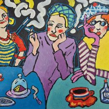 obraz do salonu olejny divy plotka w trzech aktach