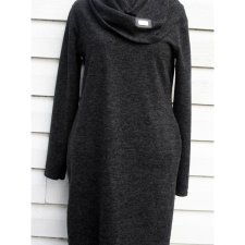 CZARNA BLUZA SUKIENKA Z GOLFEM